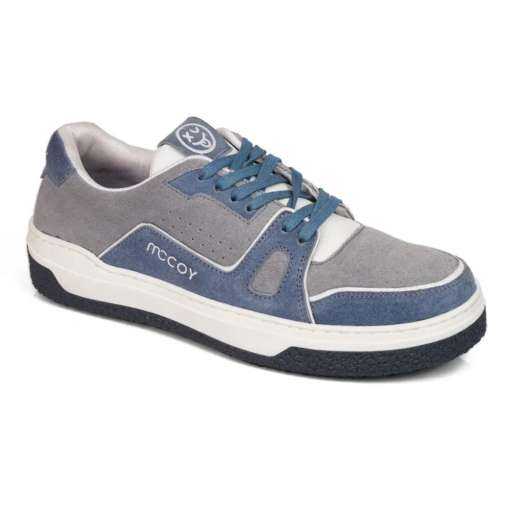 Mccoy Decker Leather Suede Men s Trainers Blue and Grey