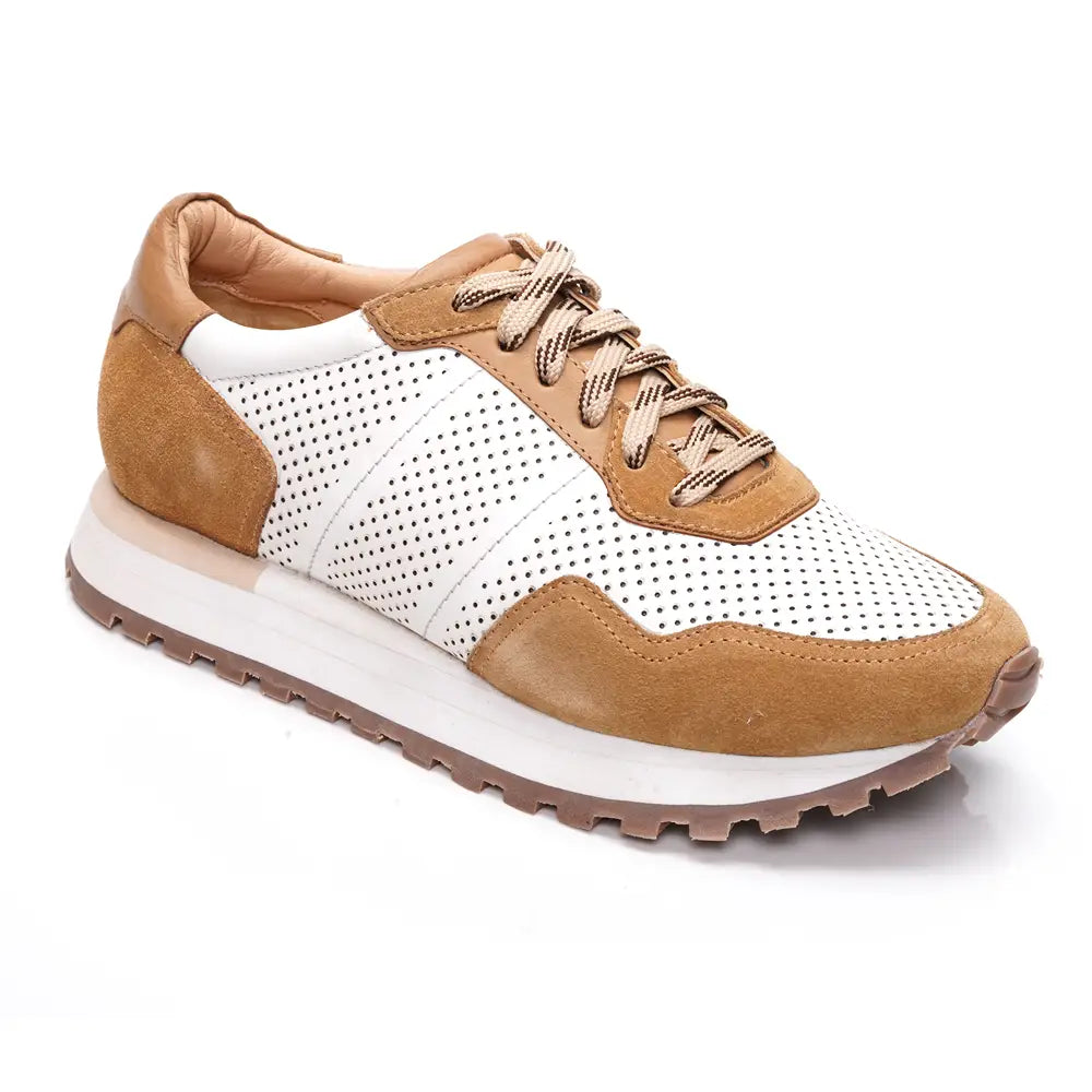 Mccoy Enzo Leather Men's Joggers Beige and White