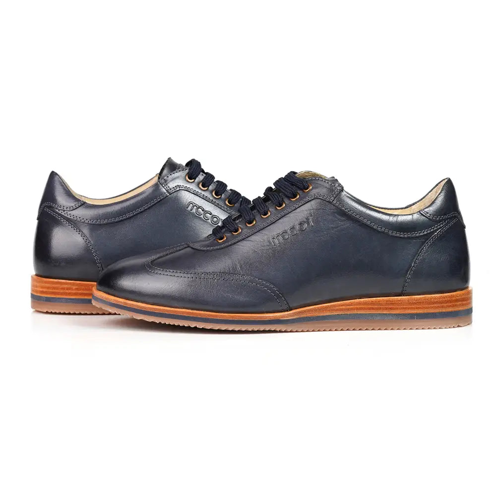 Mccoy Cillian Full grain Crust Men's classic formals Navy blue