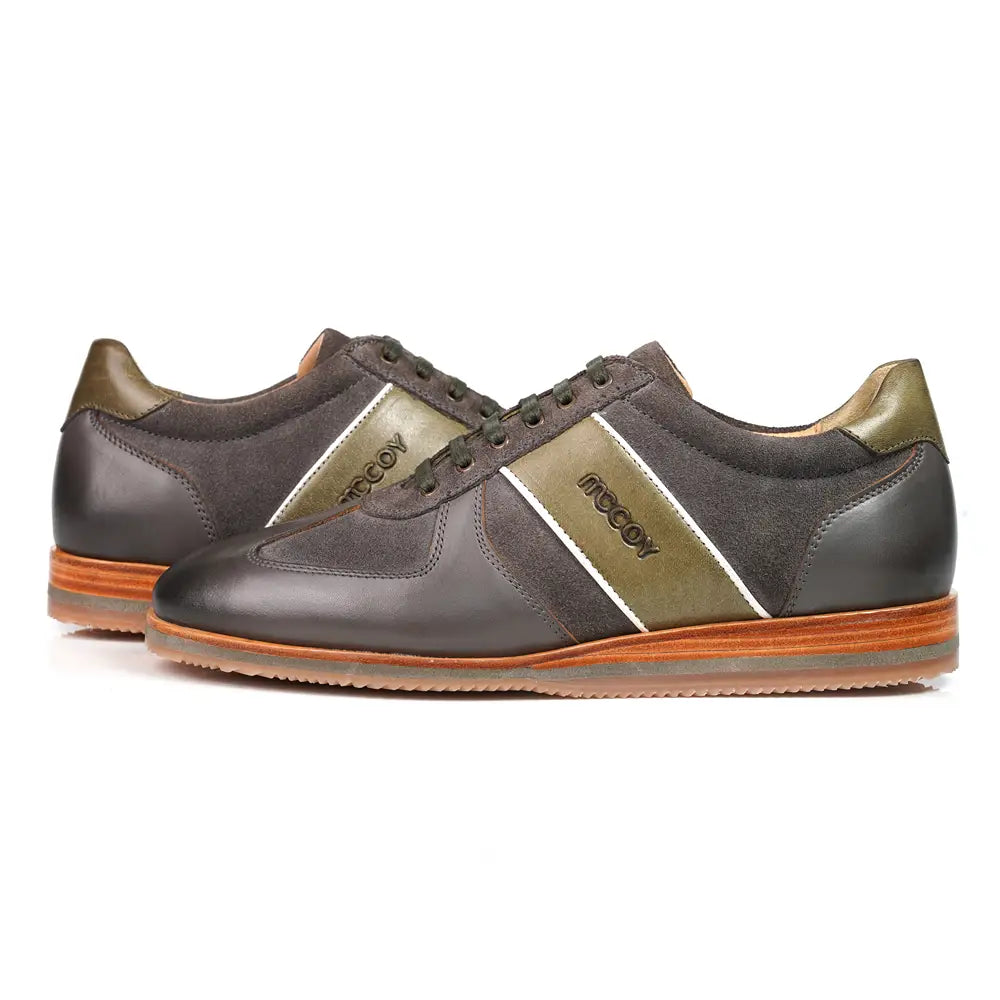 Mccoy Dimitri- Leather Men's classic formals Grey and green