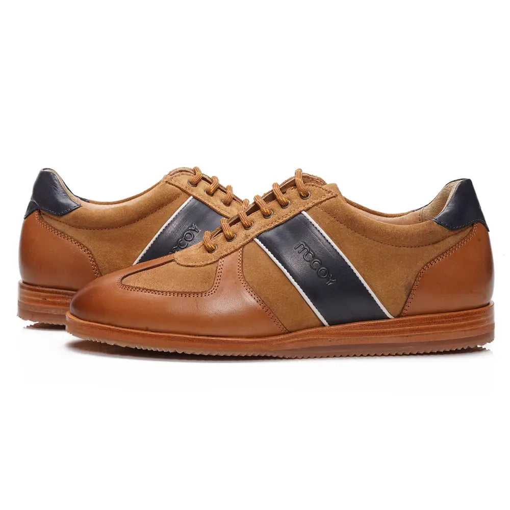 Mccoy Dimitri- Leather Men's classic formals Cognac and blue