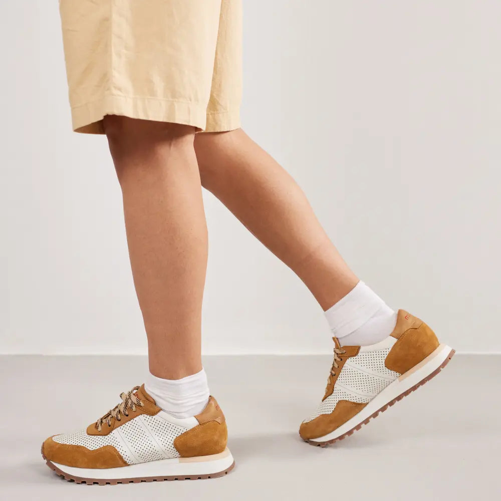 Mccoy Enzo Leather Men's Joggers Beige and White