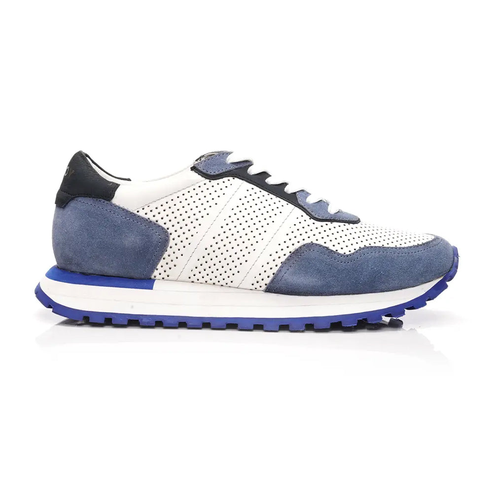 Mccoy Enzo Leather Men's Joggers Sky Blue and White