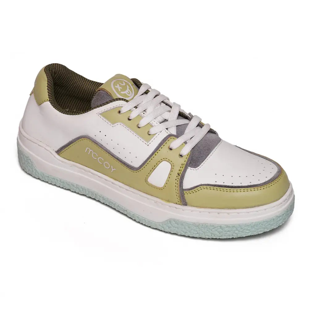 Mccoy Crepe Leather Men's Trainers Green and White