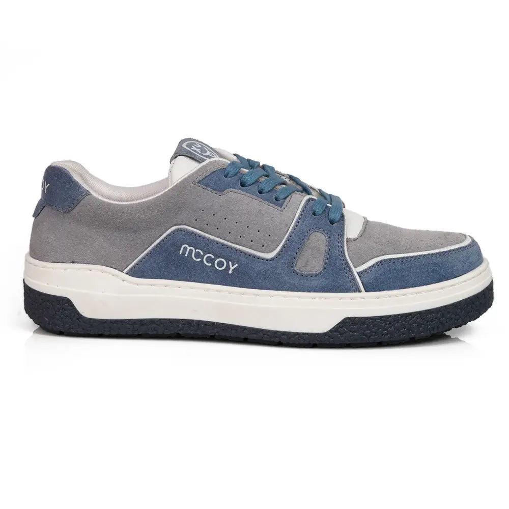 Mccoy Decker Leather Suede Men's Trainers Blue and Grey