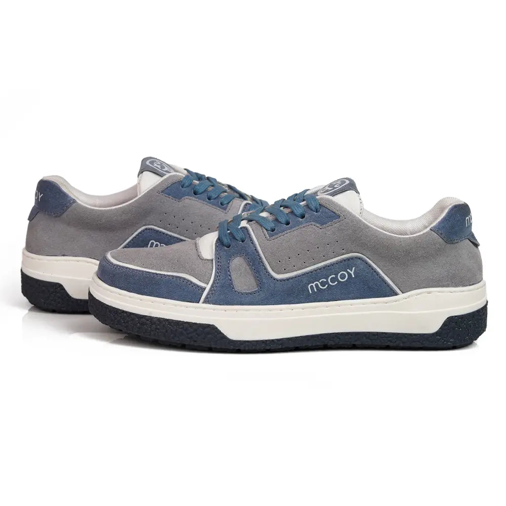 Mccoy Decker Leather Suede Men's Trainers Blue and Grey