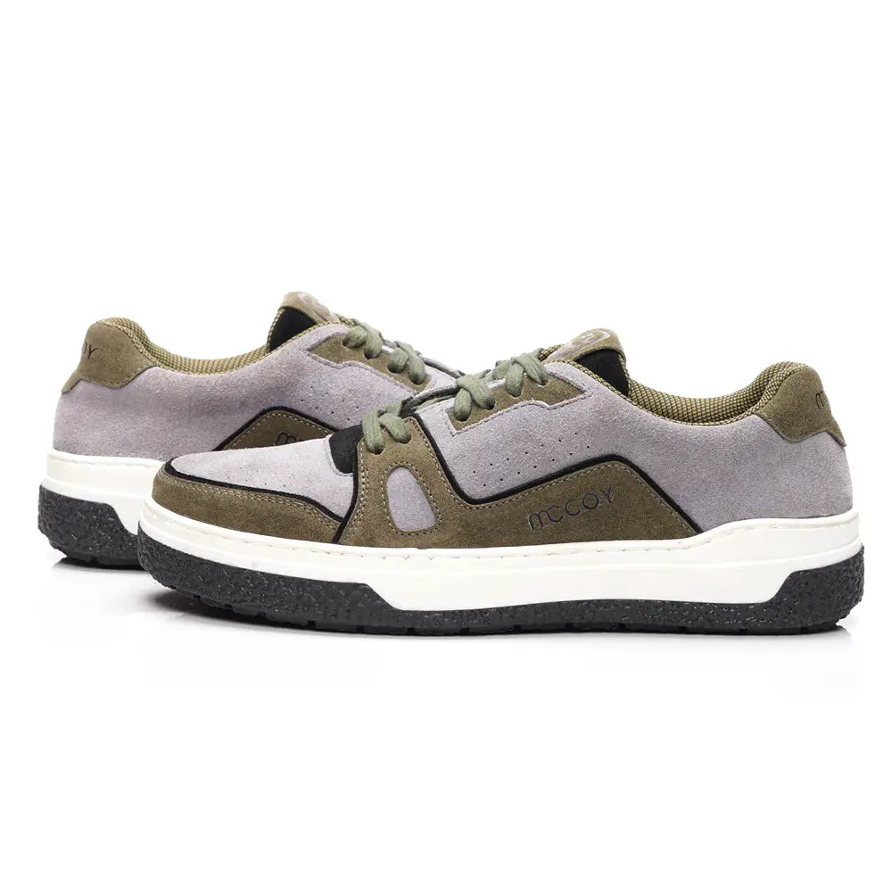 Mccoy Decker Leather Suede Men's Trainers Dark green and grey
