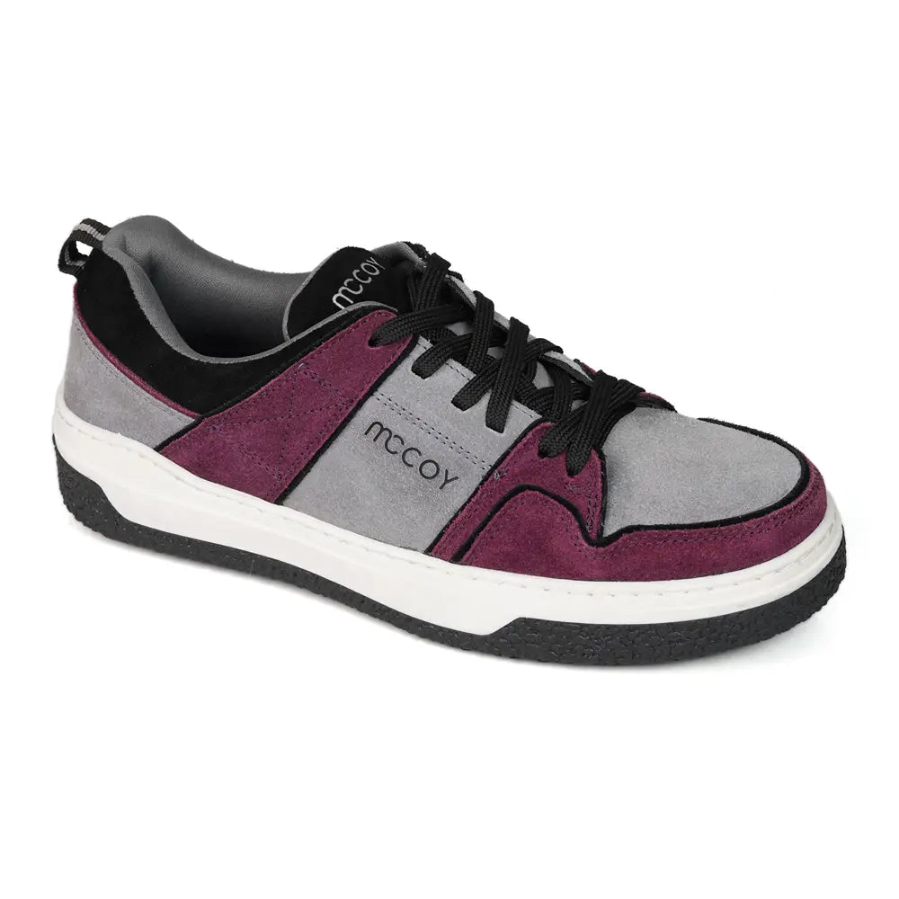 Mccoy Kristoffer Leather Suede Men's Trainers Purple and grey