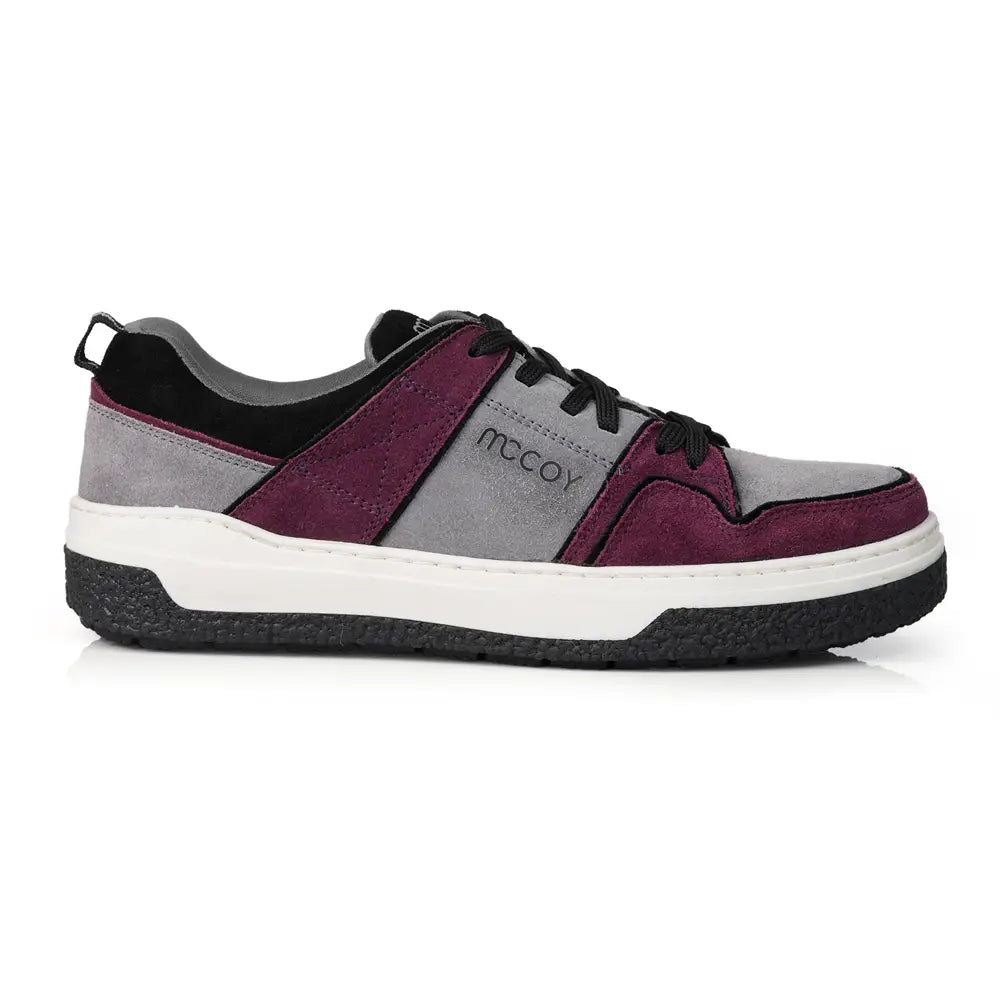 Mccoy Kristoffer Leather Suede Men's Trainers Purple and grey