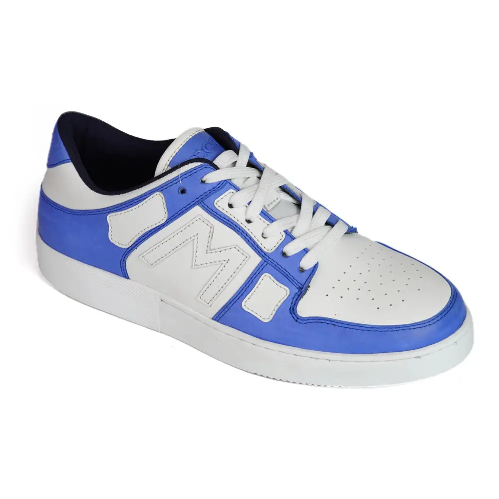 Mccoy Hunter Leather Skel Lows Men Sneaker Electric Blue And White