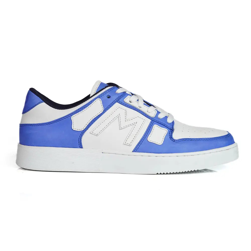 Mccoy Hunter Leather Skel Lows Men Sneaker Electric Blue And White