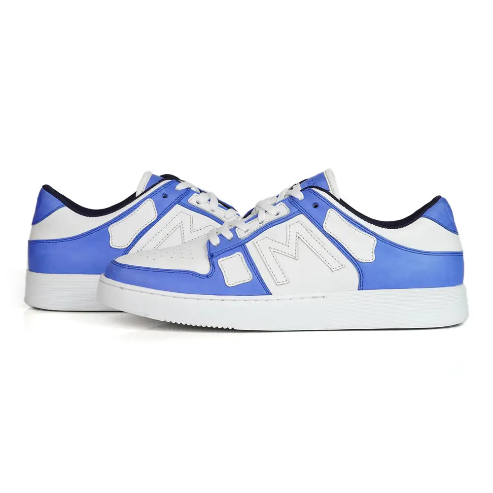 Mccoy Hunter Leather Skel Lows Men Sneaker Electric Blue And White