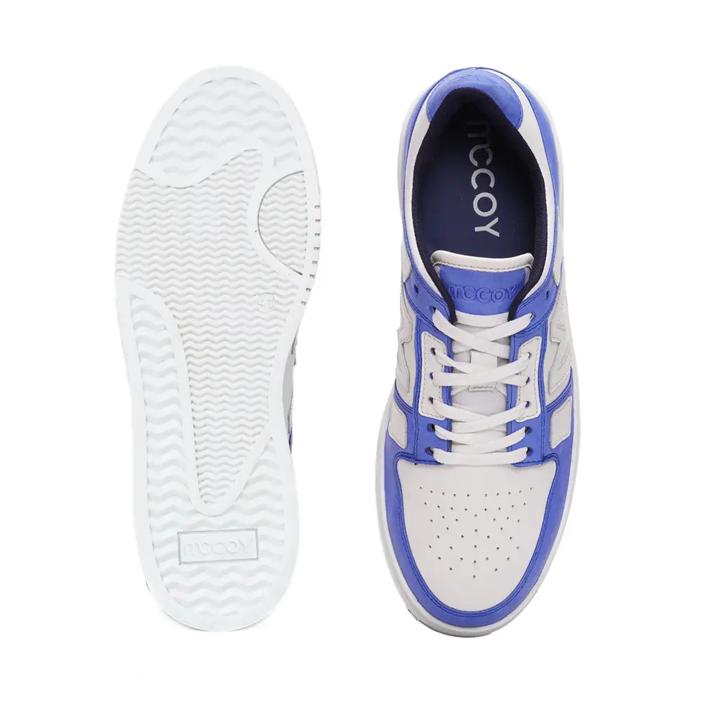 Mccoy Hunter Leather Skel Lows Men Sneaker Electric Blue And White