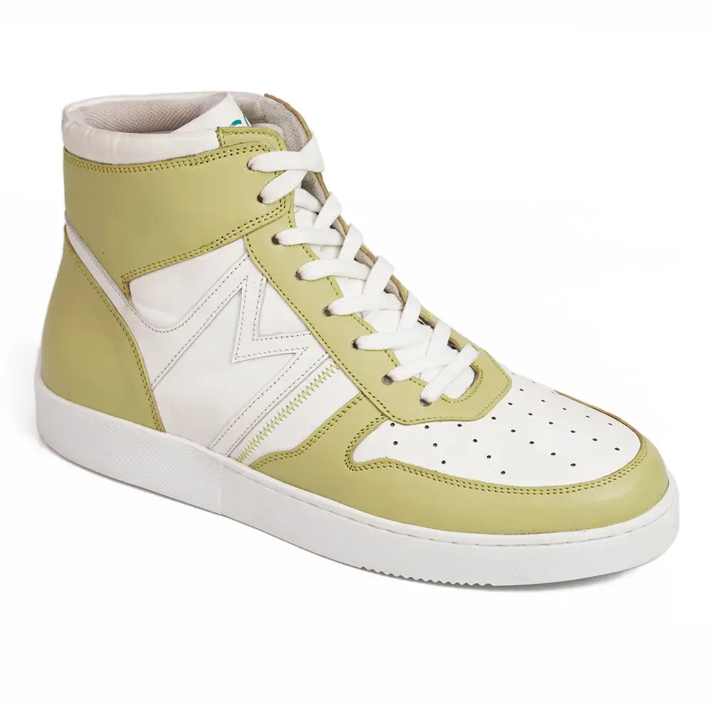 Mccoy Hunter Leather Hi-Tops Men's Sneakers Sea green and white