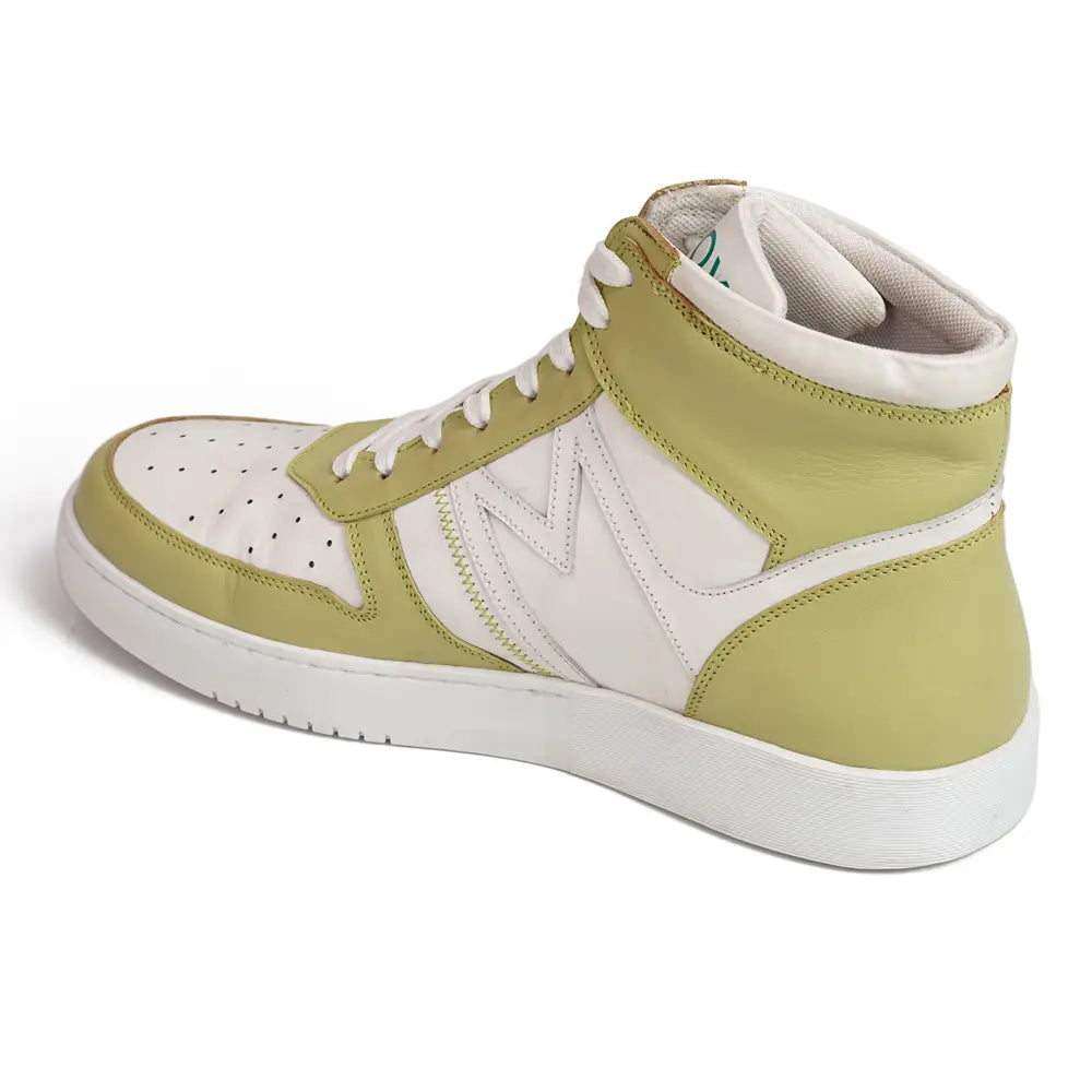 Mccoy Hunter Leather Hi-Tops Men's Sneakers Sea green and white