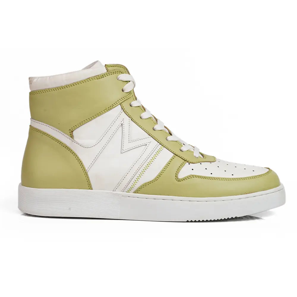 Mccoy Hunter Leather Hi-Tops Men's Sneakers Sea green and white