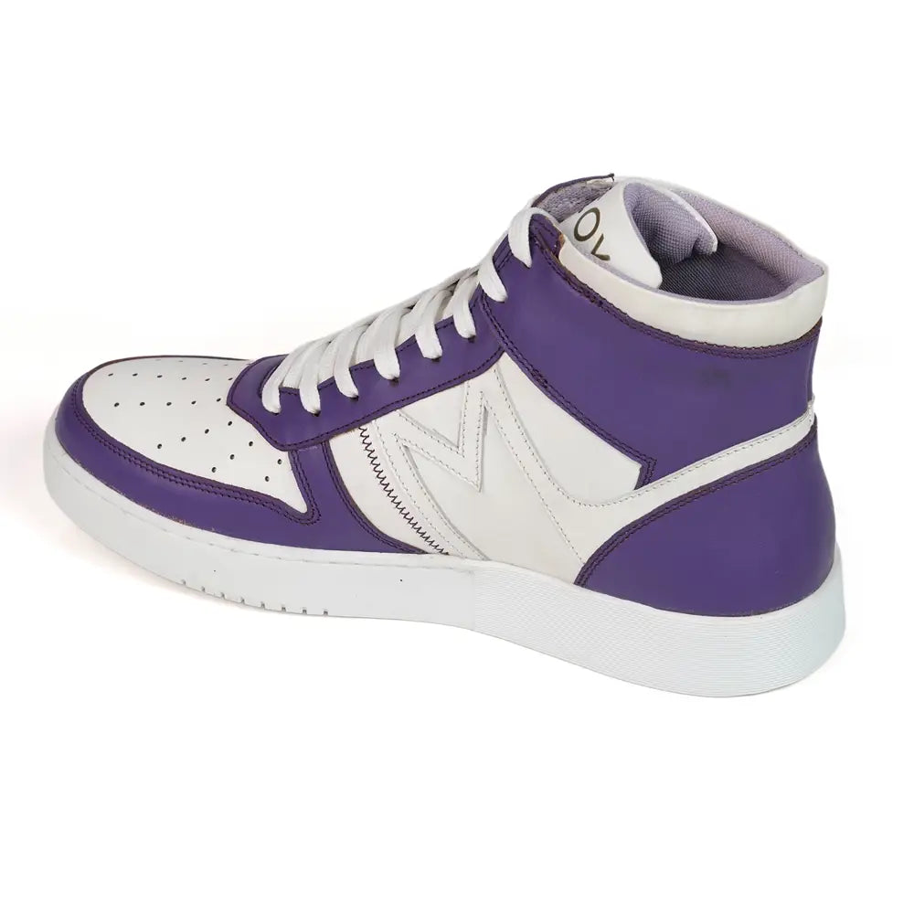 Mccoy Hunter Leather Hi-Tops Men's sneakers Purple and white